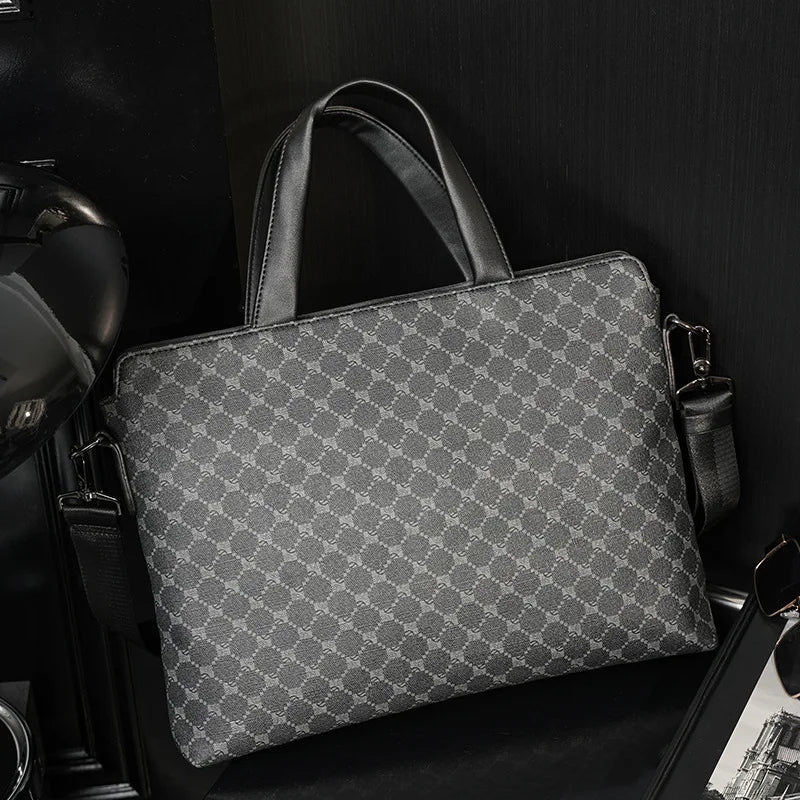 Luxury Business Handbags Men Briefcase Fashion Print Handbag Men Crossbody Messenger Bag Laptop Bag Male Top-Handle Bags Totes