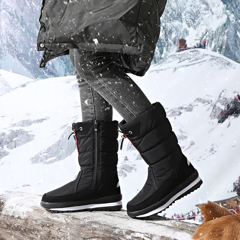 Autumn and Winter Cold-Proof Snow Boots for Men and Women, New Style, Fleece-Lined, Thickened, Non-Slip Cotton Shoes, Waterproof