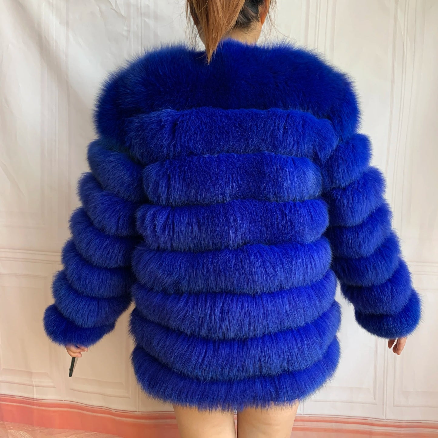 NEW Style Length Sleeves 4in1 Real Fur Coats Women Natural Real Fur Jackets Vest Winter Outerwear Women Fox Fur Coat Quality Fur