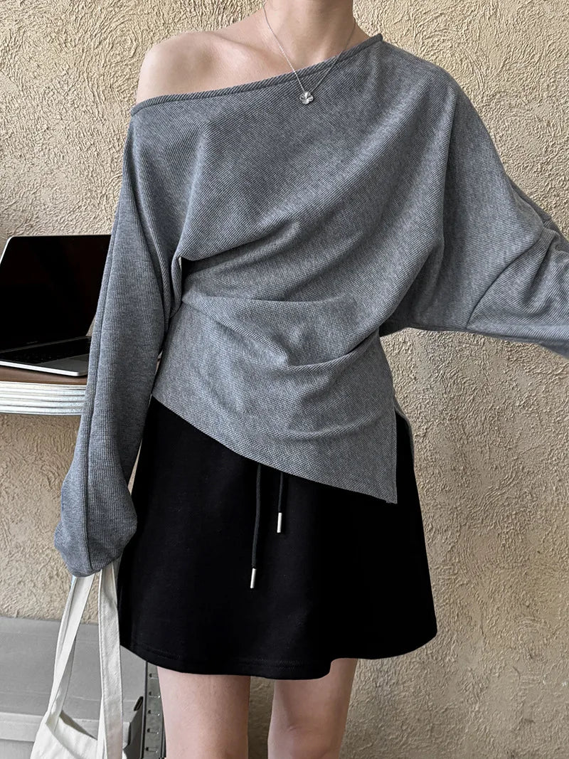 2026 Women Spring Sexy Off The Shoulder Cotton Hoodies Long Sleeve Casual Pullovers Clothes Women Tops Sweatershirt