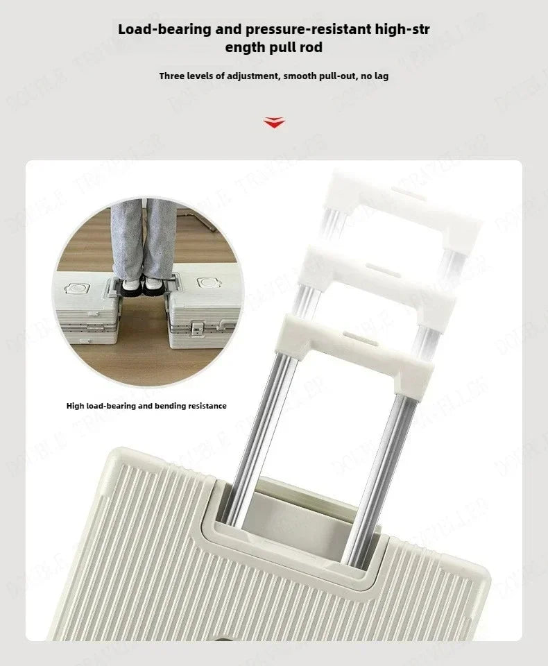 Front Opening Large Capacity Rolling Luggage Case Aluminum Frame ABS+PC Trolley Case Suitcase USB Charging Boarding Case