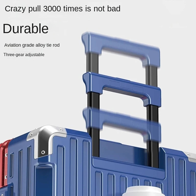 28/30 inch Large-capacity Luggage Lightweight Aluminium Frame Trolley Case 20 inch Can Boarding Zip Model Suitcases on Wheels