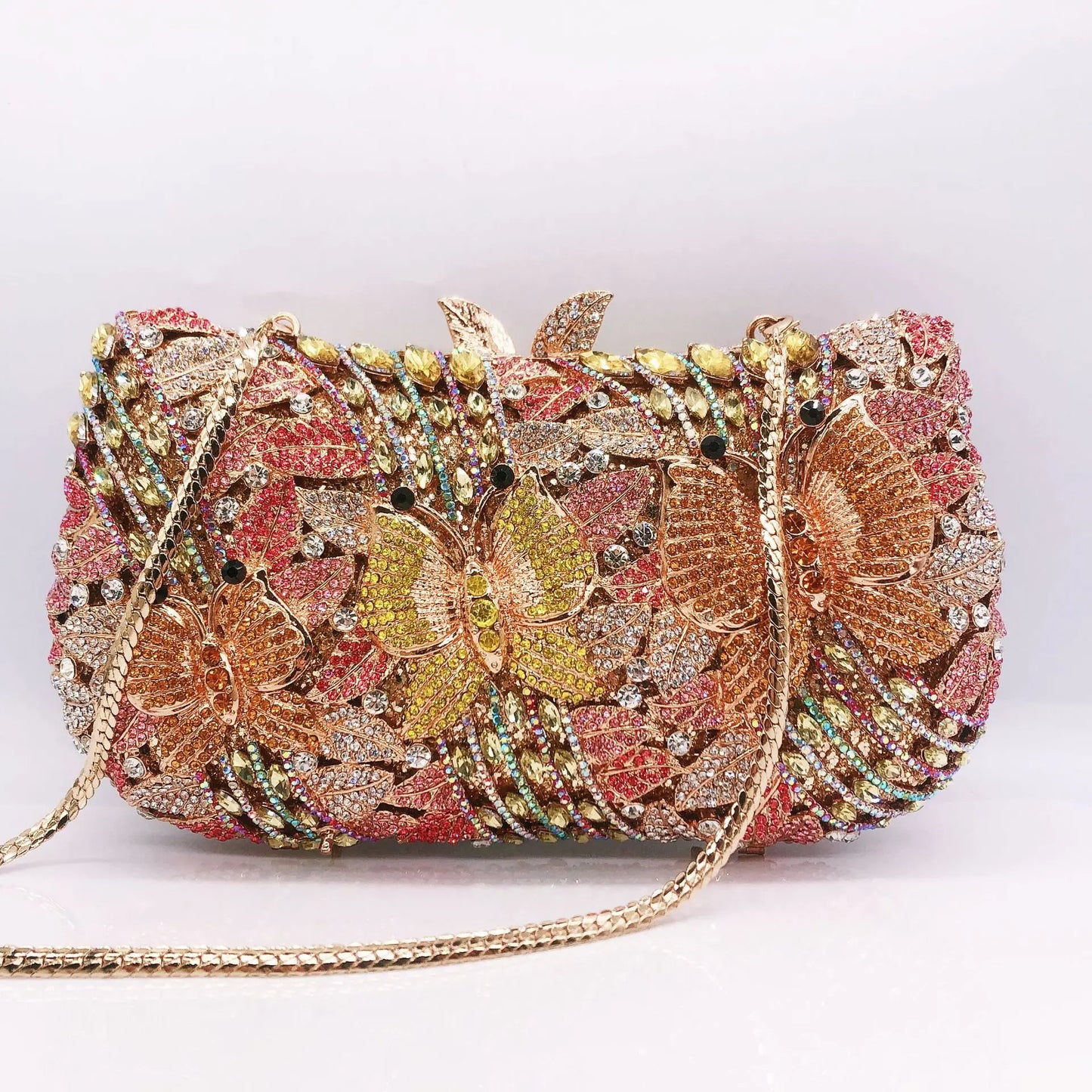 Hollow Out Women Evening Bag Gold Crystal Banquet Handbag Luxury Diamond Clutch Purse Wedding Bride Bags Elegant Dinner Bag