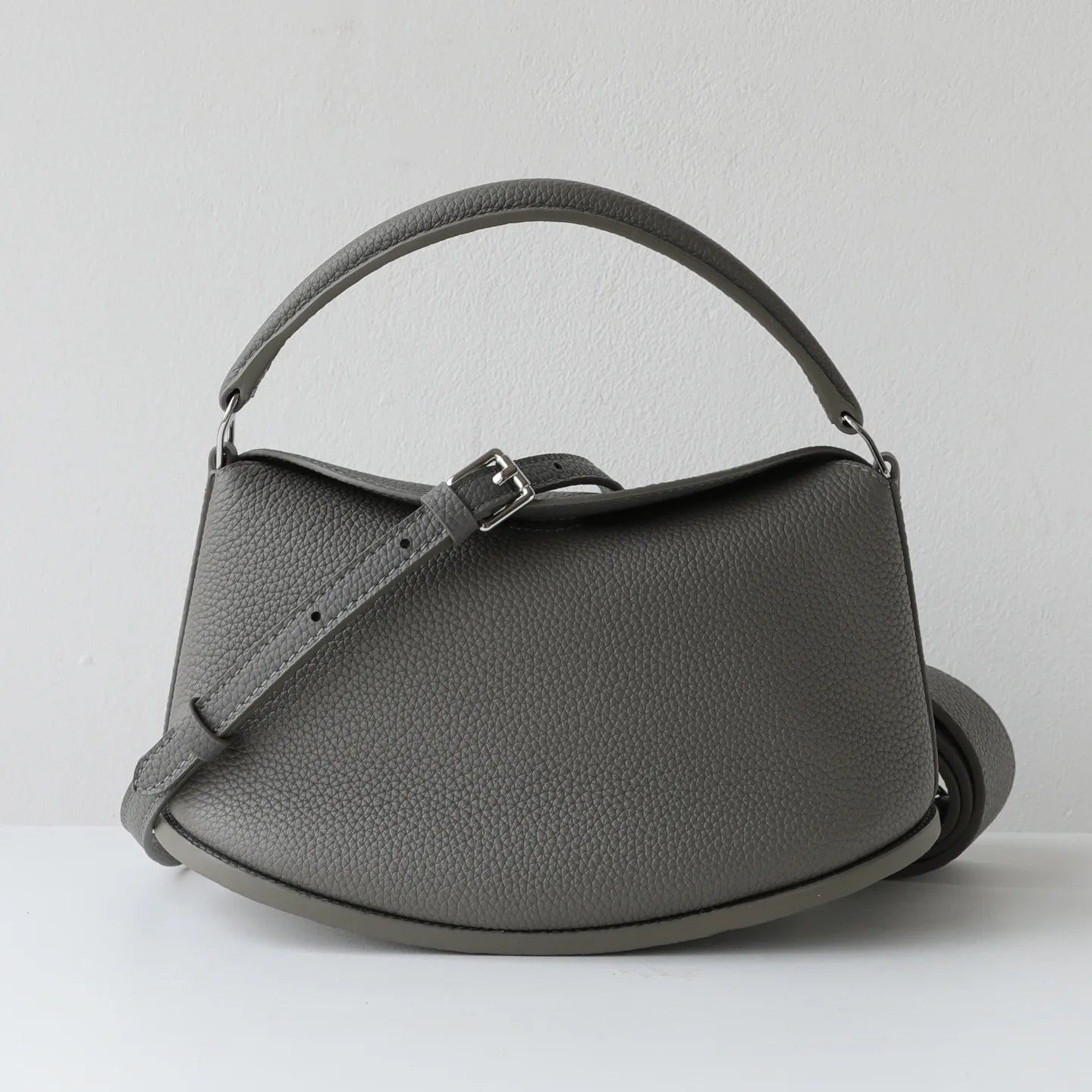 Spring Summer Full Grain Leather Women's Hobo Bag, Minimalist Lazy 3 Way Shoulder Crossbody Handbag, Daily Commute Tote