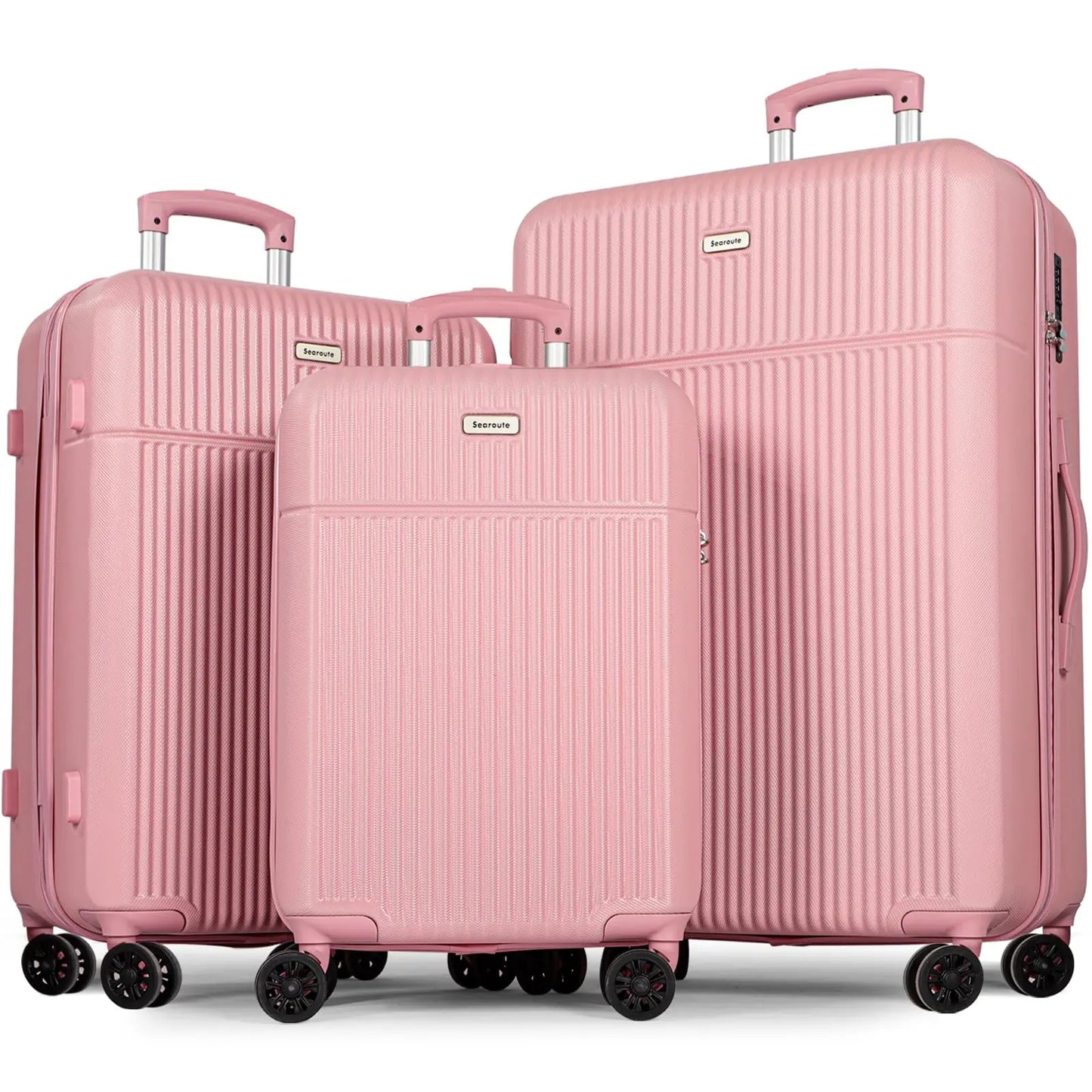 Luggage Sets Suitcase ABS Hard Shell Carry-On Hand Cabin with 4 Double Spinning Wheels & TSA- Lock 3 Piece Set (21"24"28")