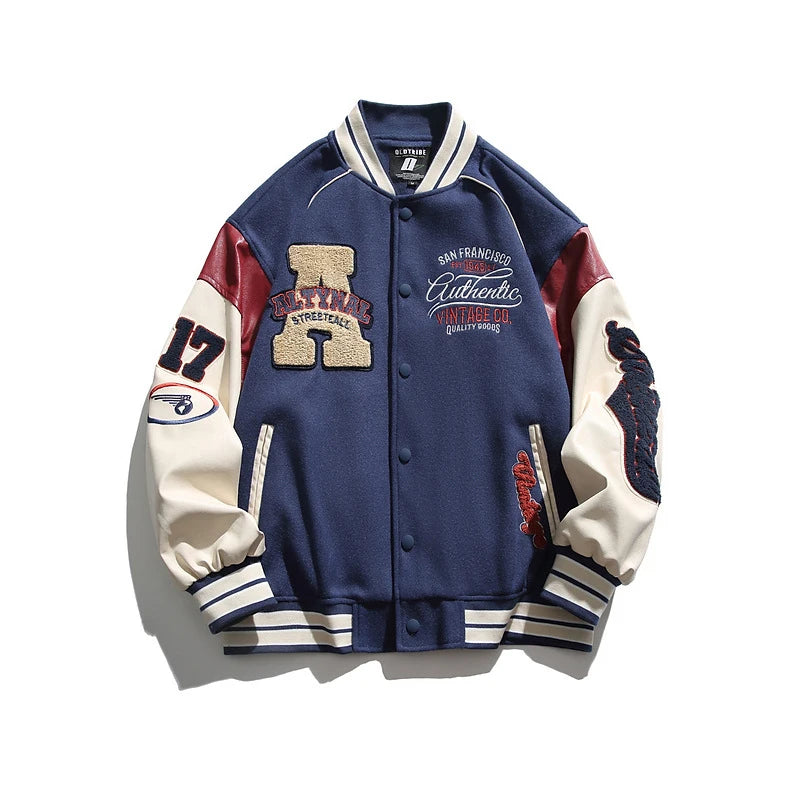 2024 Men's Baseball Jacket Casual Splicing Embroidery Baseball Uniform Autumn Outdoor Jacket Anti-Wind Casual Coat Mens Clothes