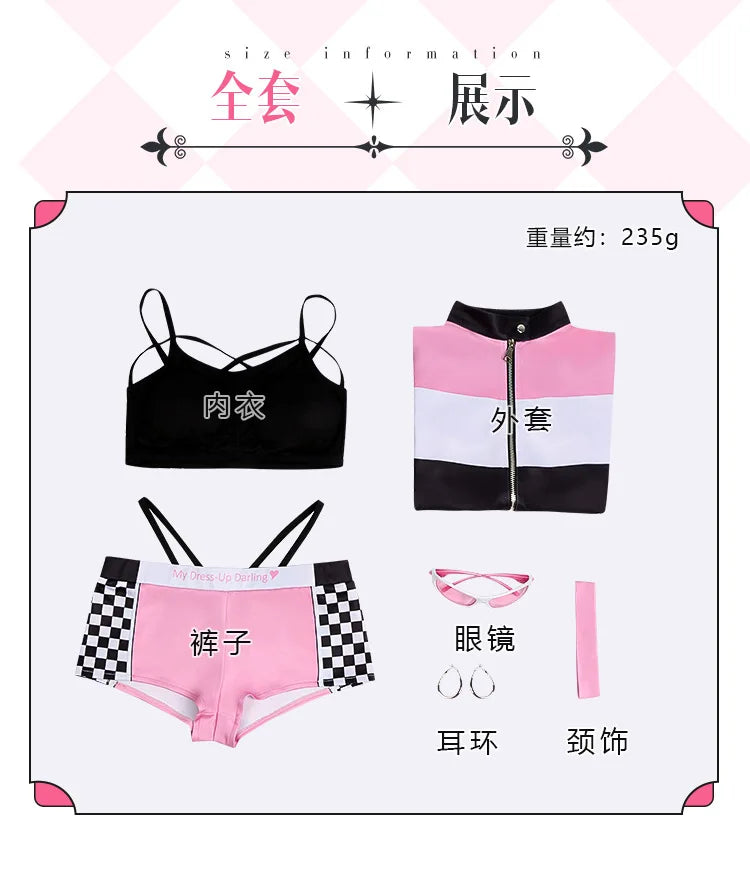 Marin Kitagawa Cosplay Costume My Dress Up Darling Race Suit Halloween Party Outfit for Women Anime Roleplay