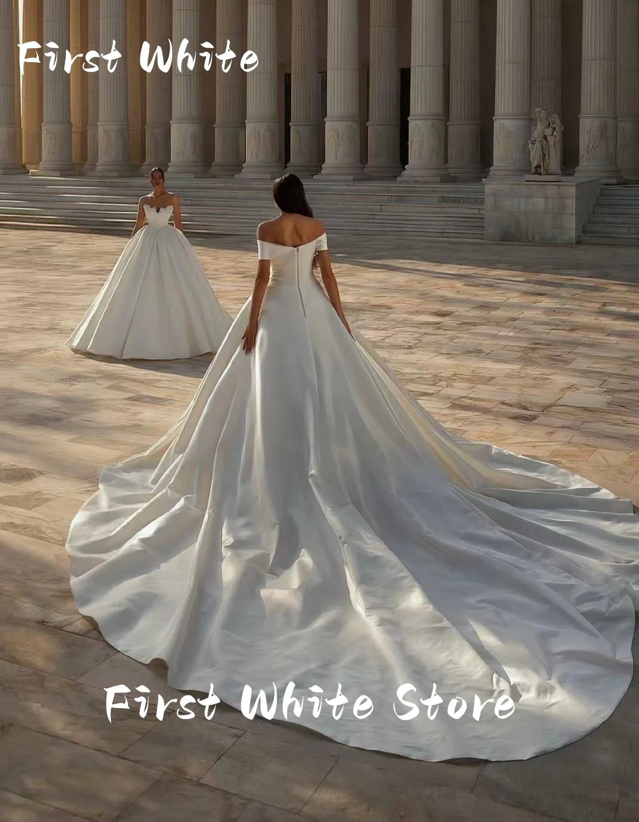 Customized Smileven Ball Gowns Princess Wedding Dresses Satin Bride Dresses Corset Vestido de novia Satin Wedding Gowns