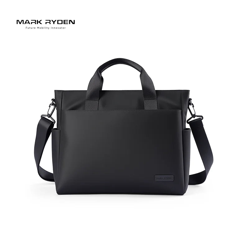 MARK RYDEN "Smooth Brief" Laptop Tote Bag Water Resistant Oxford Dual Side Pocket Business Handbag With Detachable Strap