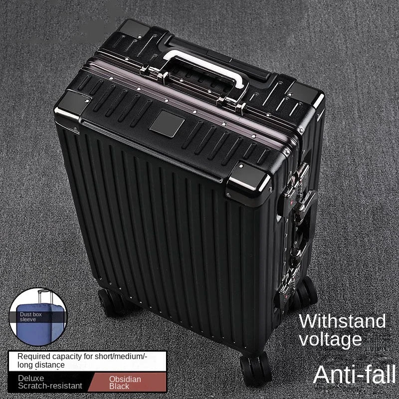 Aluminium Frame Suitcase Large-capacity Trolley Case Strong and Durable Password Cabin Bag Thickened PC suitcase 20/22/24/26/28