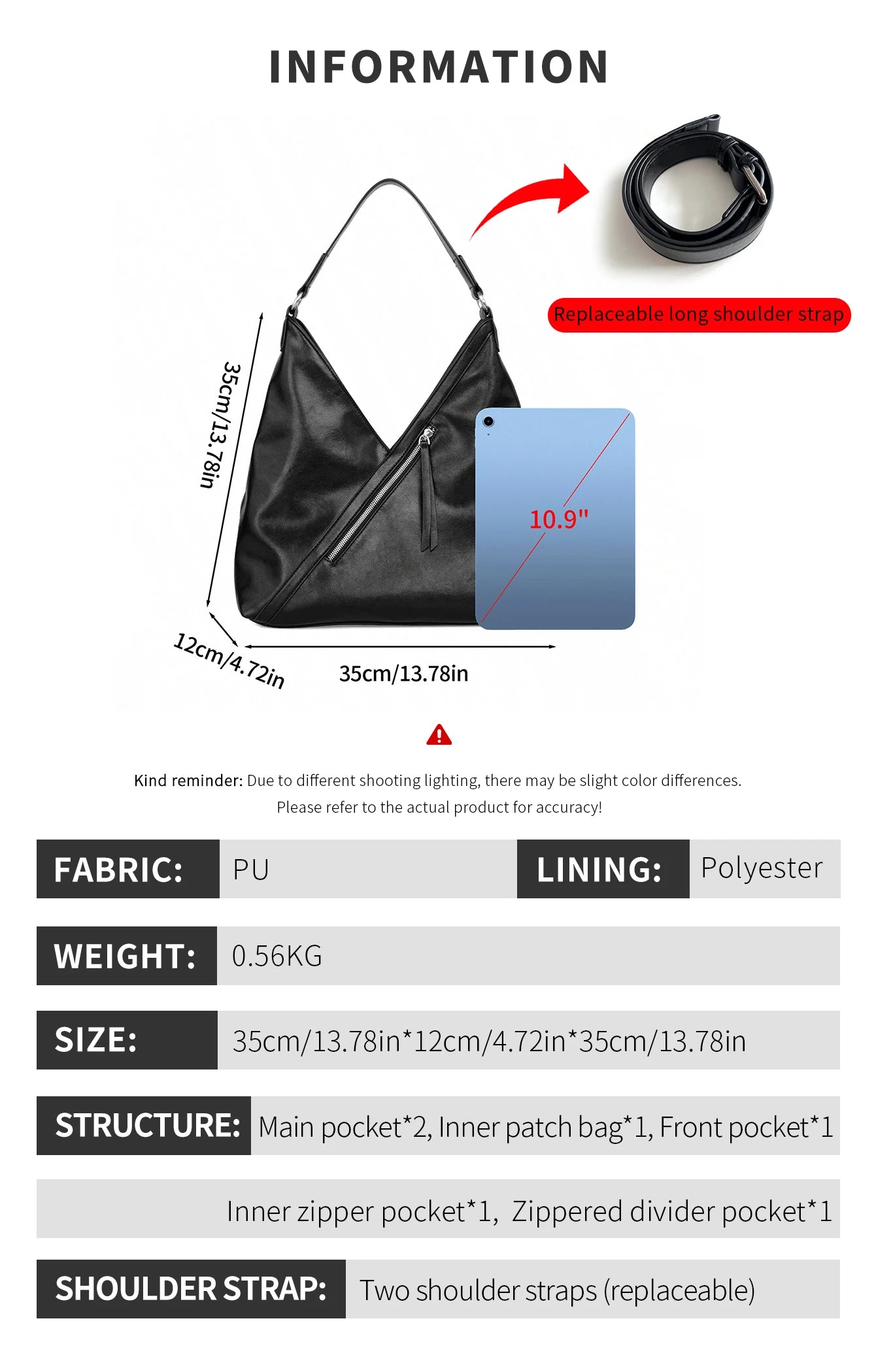 Classic Women's Large Black Shoulder Bag Fashionable High Quality Crossbody Bag Casual Soft Leather Handbag Lazy Retro Tote Bag
