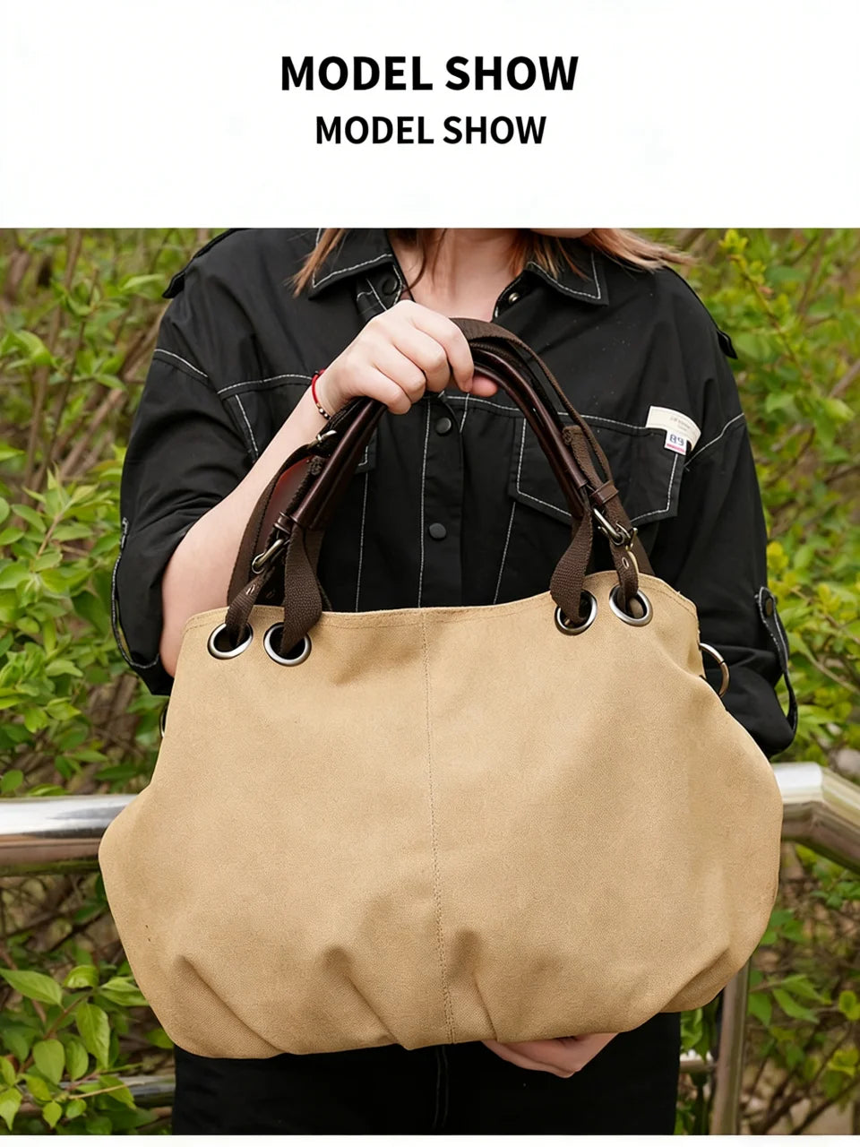 Women's Large Capacity Canvas Messenger Bag Fashion Casual Solid Crossbody Shoulder Tote Handbag Designer Female