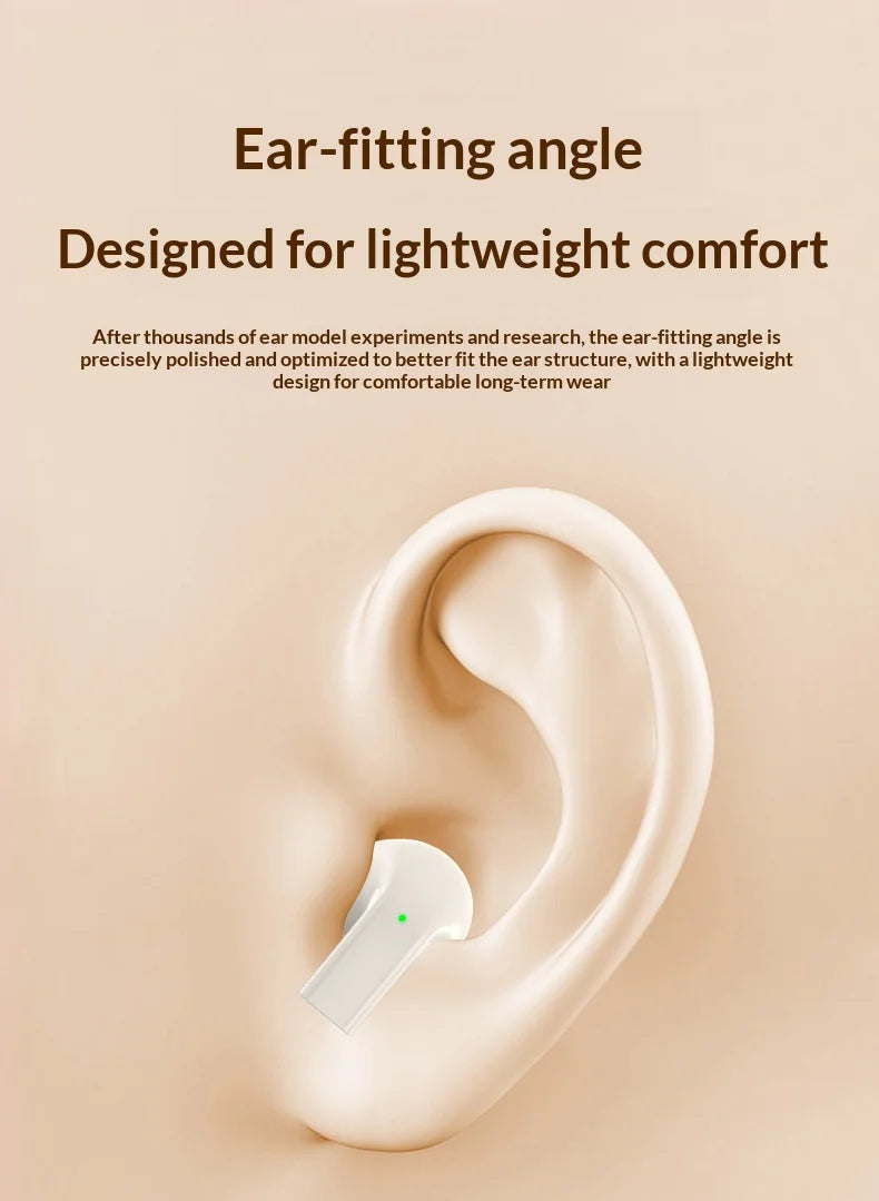 Wireless TWS Semi-In-Ear Earbuds with Sleek Design Long Endurance Battery Built-in Mic Versatile Headphones for Active Lifestyle