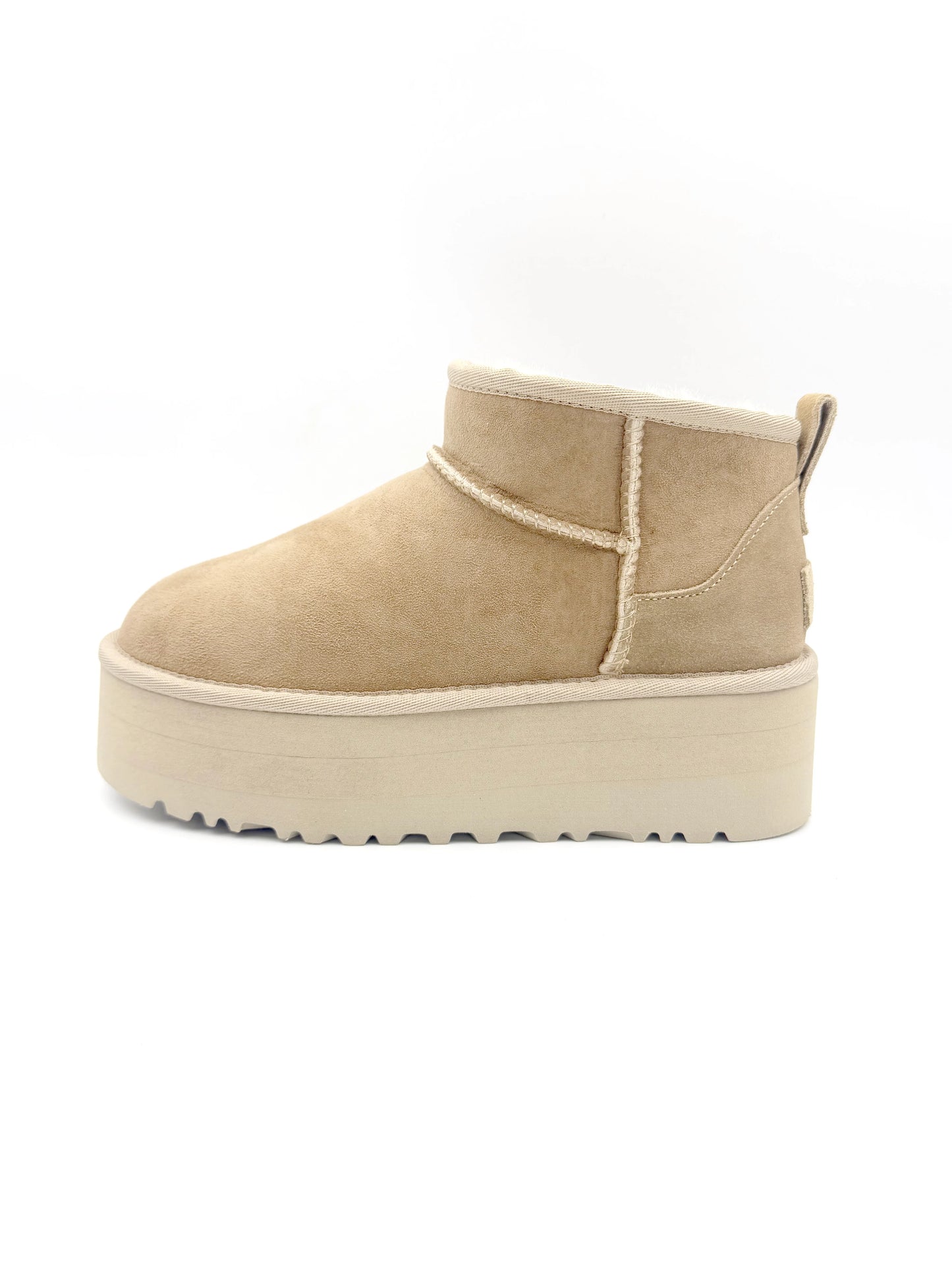 Women Winter Snow Boots Genuine Sheepskin Lined Boots Cow Suede Leather Ankle Boots Warm Fur Boots EVA Platform Casual Shoes