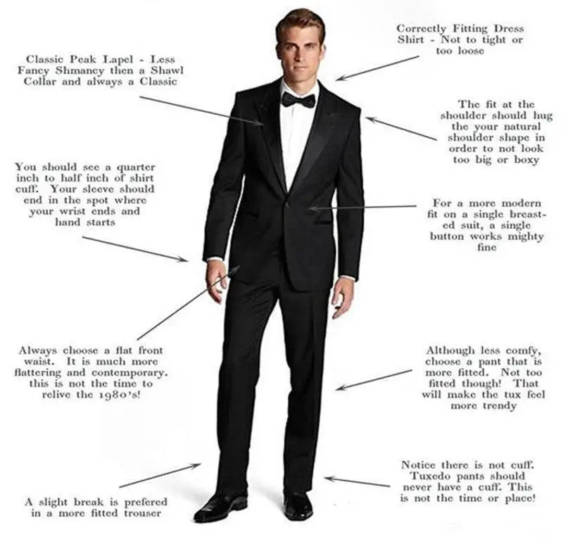 Men's 3-Piece Jacquard Suit – Latest Custom-Made Wedding Groom's Tailcoat (Jacket, Trousers, and Vest) – Classic Design