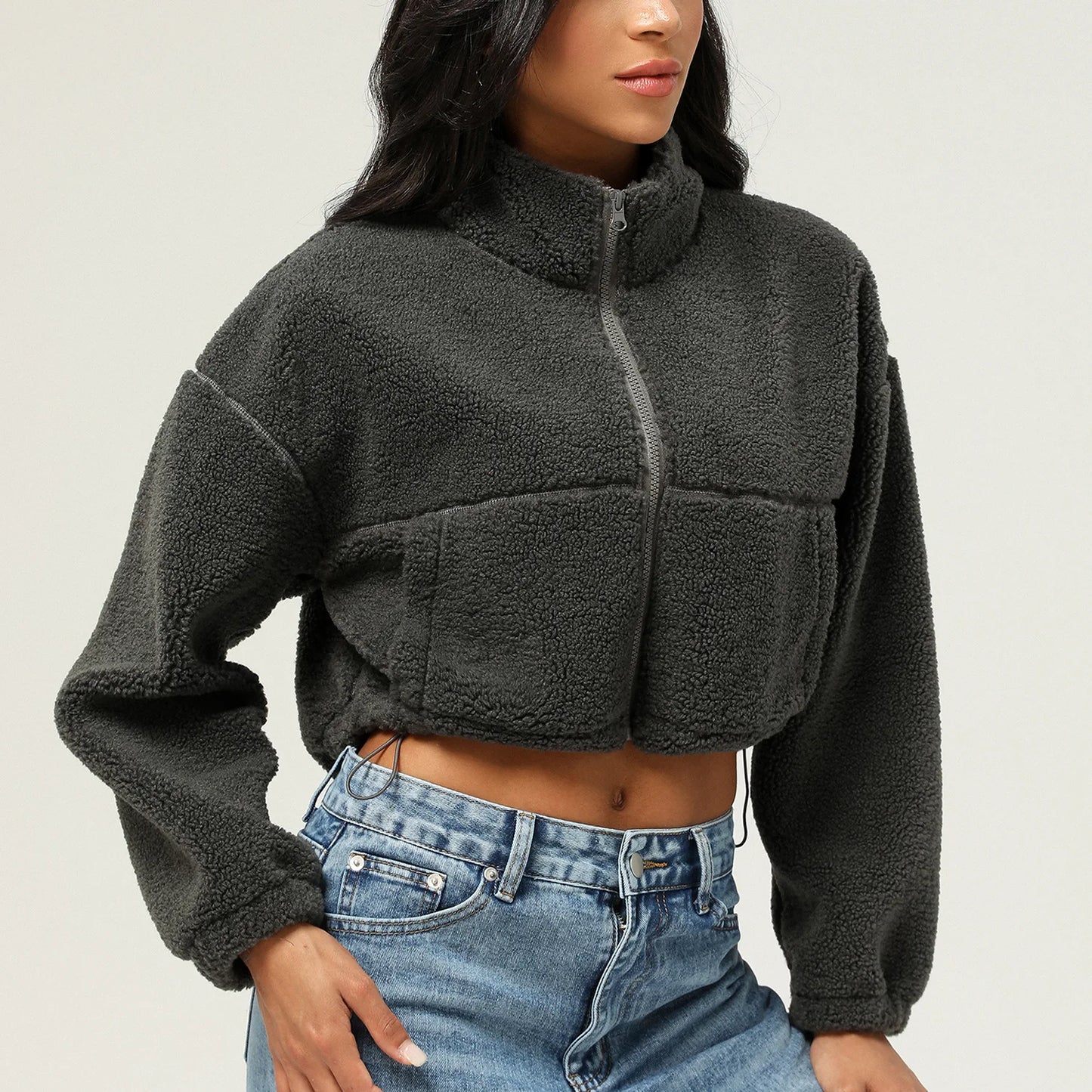 New Autumn Winter Lamb Wool Sports Casual Coat Thick Fleece Short Top Jacket Outdoor Running Coat for Men