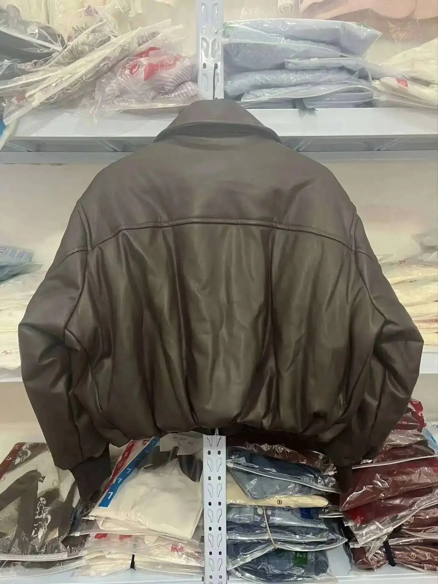 SHENGPALAE Women's Fashion 2026 Autumn Winter New Clothes Solid Color Leather Thicken Warm Female Short Cotton Jacket 5C1437