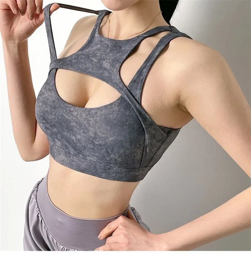 Cloud Hide Super Sexy Women Sports Bra Fitness Yoga Crop Tank Top Underwear Athletic Vest Shockproof Shirt Running Sportswear