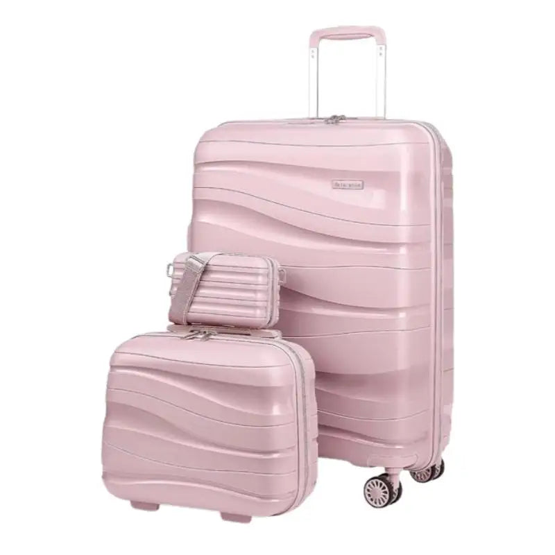 Melalenia 3-Piece Carry-on Luggage Set PP Material Suitcase with Spinner Wheels Hardside TSA Lock