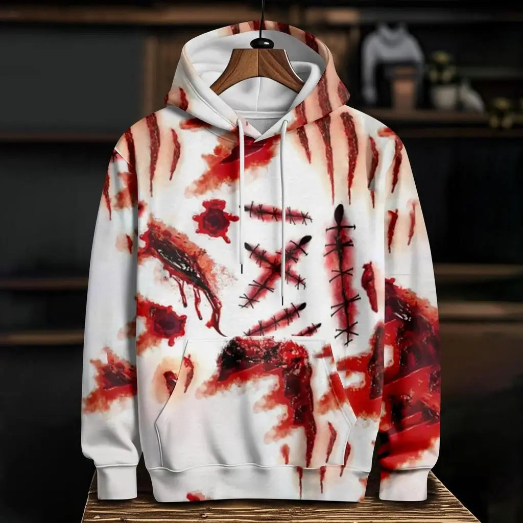 Halloween Horror Blood 3D Print Hoodies Men's Women Casual Hooded Sweatshirt Harajuku Pullover Tracksuit Unisex Coat Clothing
