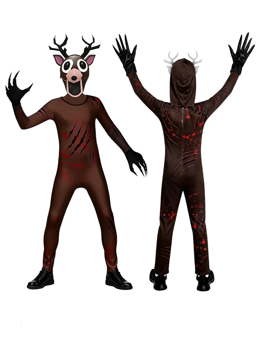 99 Nights In The Forest Deer Costume Fnaf Horriable Halloween owl  party Costume for Adult Kid Nightmare Reindeer Christmas Gift
