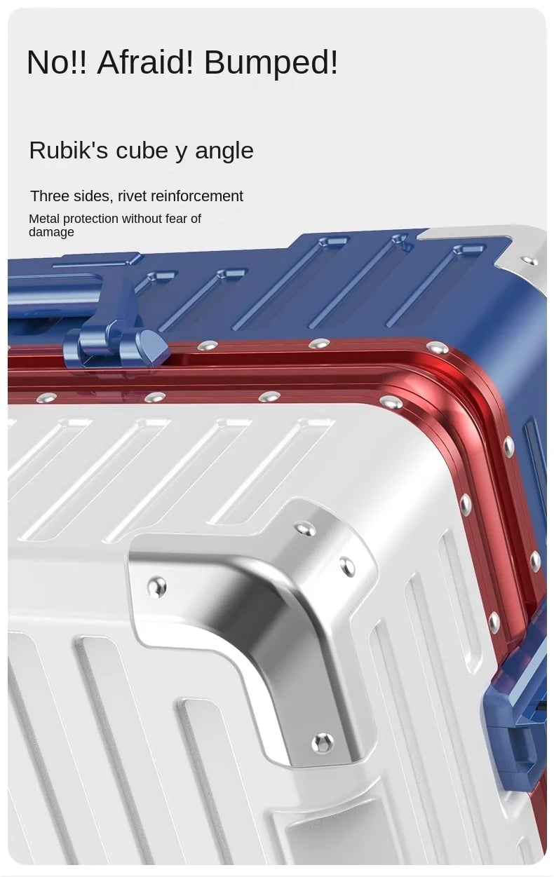28/30 inch Large-capacity Luggage Lightweight Aluminium Frame Trolley Case 20 inch Can Boarding Zip Model Suitcases on Wheels