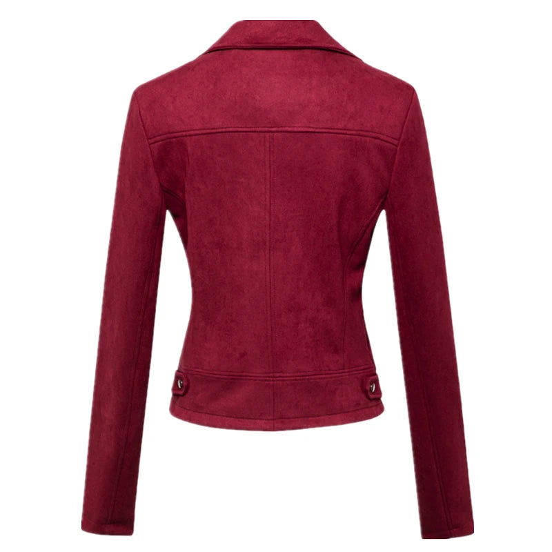 2026 New Women's Red Short Jacket, Fashion Casual Coat Black White Pink Green Brown Female Tops Outerwear XS S M L XL XXL