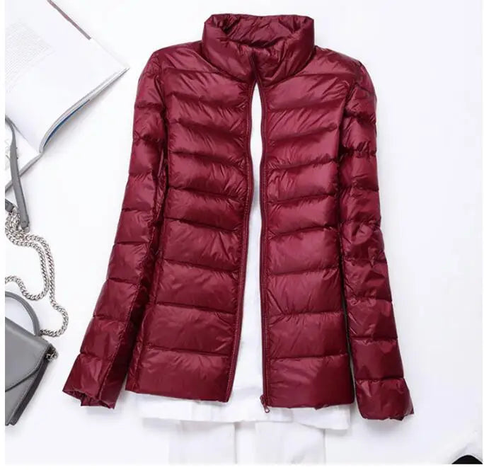 90% Ultralight Duck Down Jacket Women's Winter Hooded Short Slim Fit Down Jacket 2024 Fall/Winter Women's Down Jacket