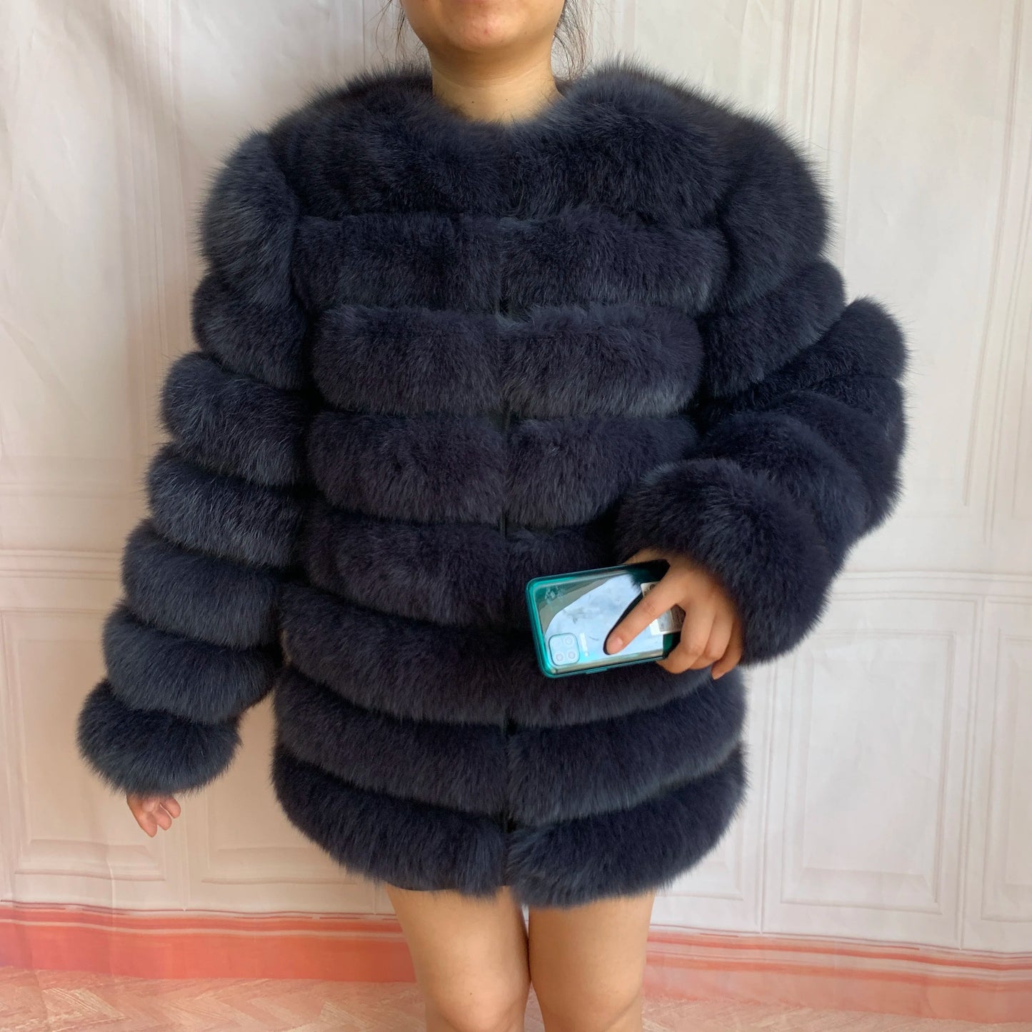 NEW Style Length Sleeves 4in1 Real Fur Coats Women Natural Real Fur Jackets Vest Winter Outerwear Women Fox Fur Coat Quality Fur