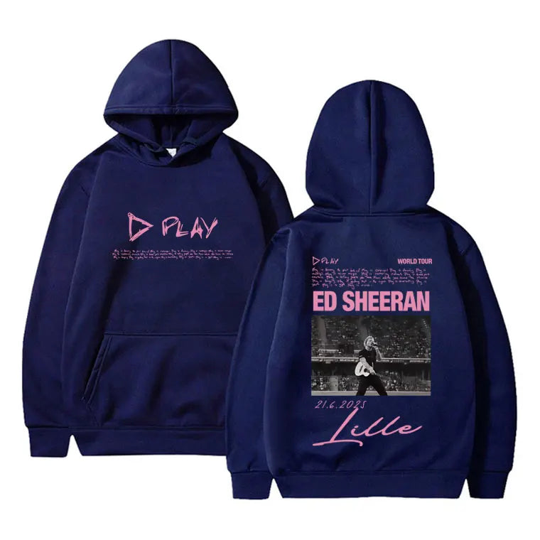 Ed Sheeran Play World Tour 2026 Merch Hoodie Men Women Fashion Hip Hop Hooded Sweatshirt Men's Cotton Oversized Pullover Hoodies
