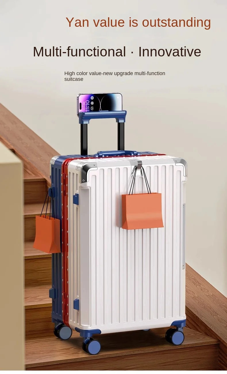 28/30 inch Large-capacity Luggage Lightweight Aluminium Frame Trolley Case 20 inch Can Boarding Zip Model Suitcases on Wheels