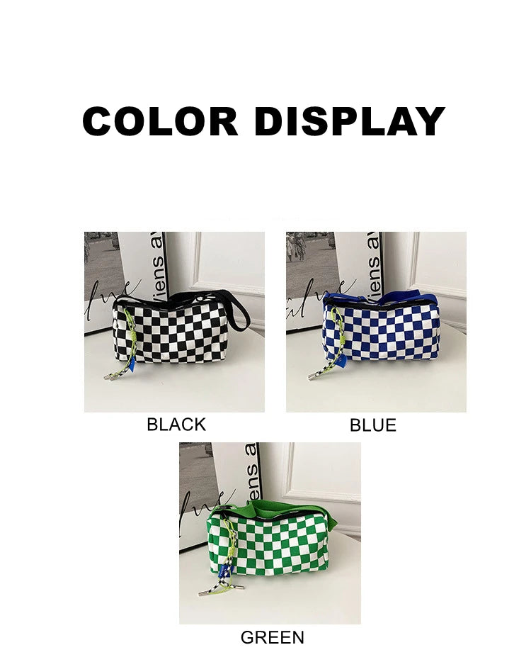 Plaid Shoulder Bag for Women Handbag CrossBorder Canvas Leisure  Fashion Bag Ladies Embroidered Han Female Pocket Purse
