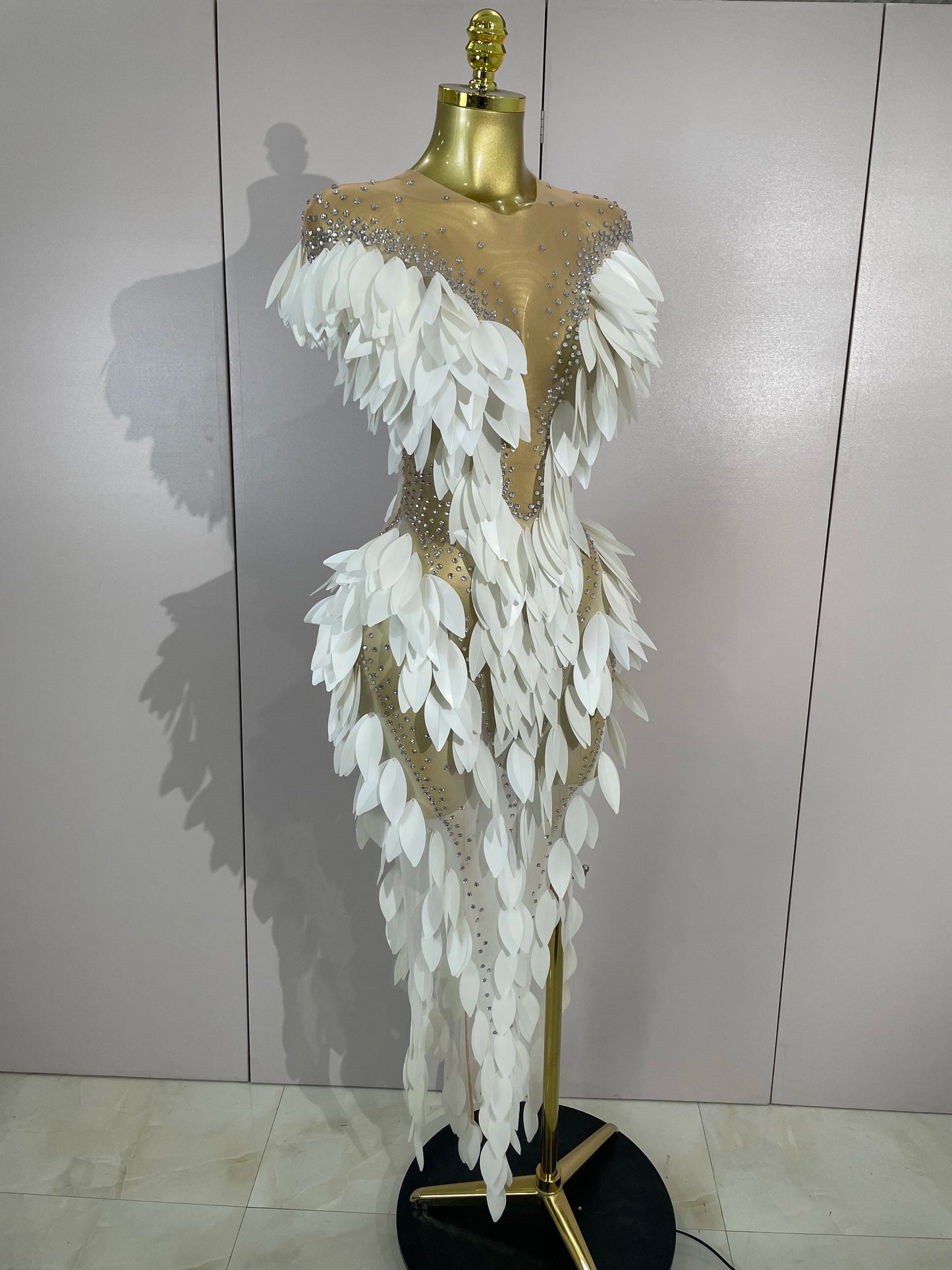 2026 Elegant Pearl Transparent Mesh Long Dress Women Evening Party Birthday Wedding Gown Red Carpet Celebrity Sexy Stage Outfit