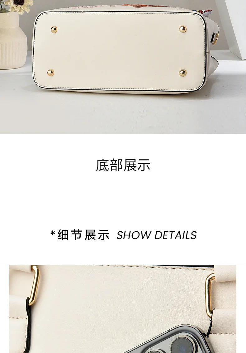 2024 New Women's Embroidered Handbag Versatile Fashion Trend Women's Crossbody Bag Exquisite Large Capacity Female Shoulder Bag