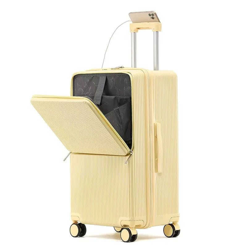 Front Opening Suitcase 20 inch Boarding Box Trolley Case 28/30 inch Luggage Large Capacity Aluminium Frame Suitcase Password Box