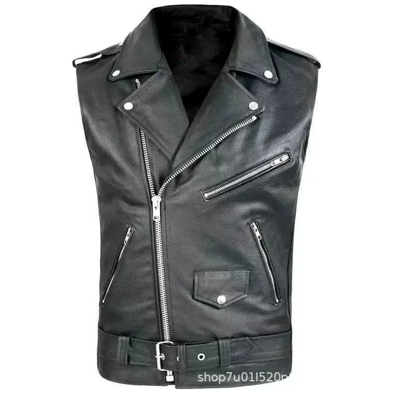 QICHE Men's Leather Jacket 2026 Slim PU Motorcycle Style Men's Jacket Fashion New Long Sleeve Casual Outerwear Coat For Men