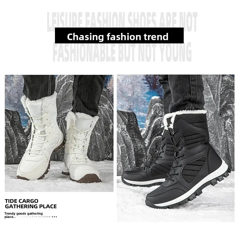 Thickened Winter Snow Boots Men's High Top Cotton Outdoor Sports Boots Couples Snow Shoes Anti-wear Comfortable Warm Zapatillas