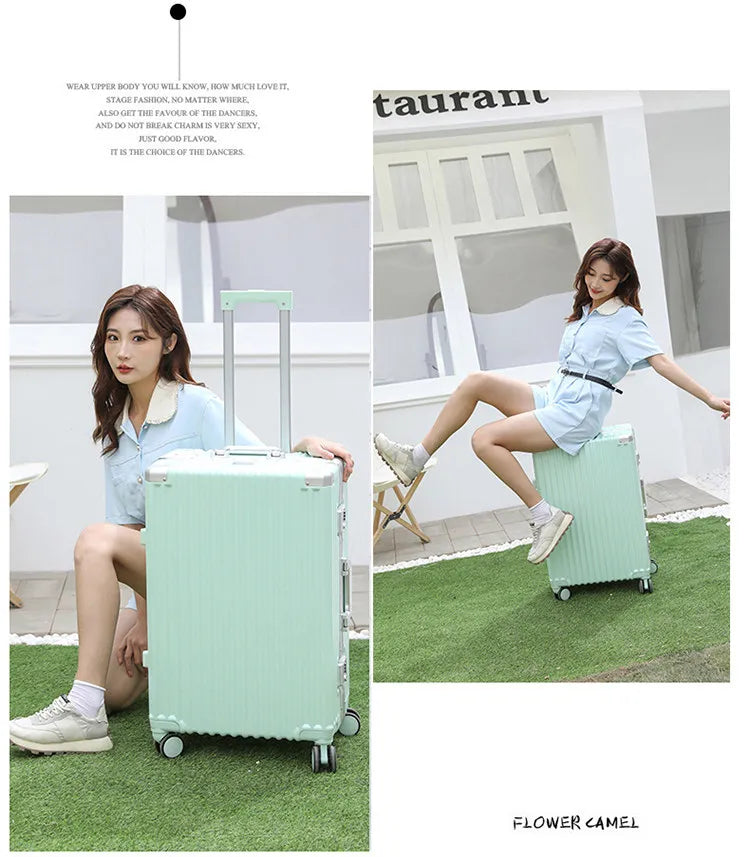 Carrier 28-inch Large-Capacity Suitcase Aluminum Frame Thickened Trolley Case Business Luggage Combination TSA Lock