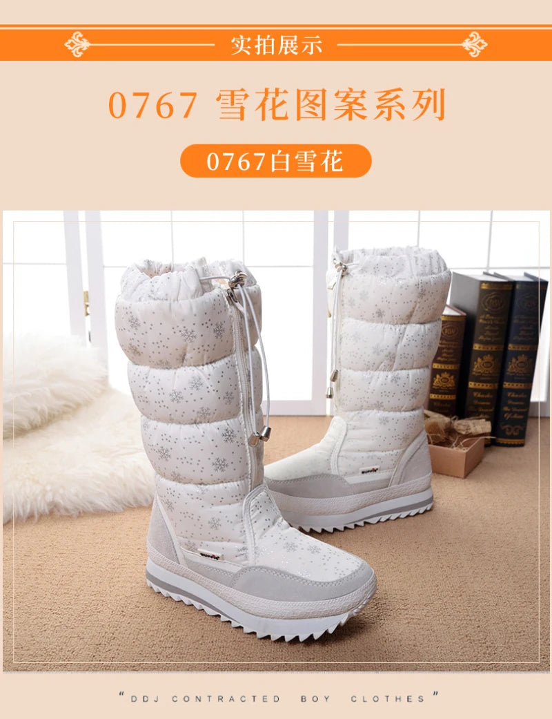 Large-Size Cotton Shoes For Winter Outdoor Thick Warm Cotton Shoes High-Top Snow Boots Winter Wild Plus Velvet Cotton Boots