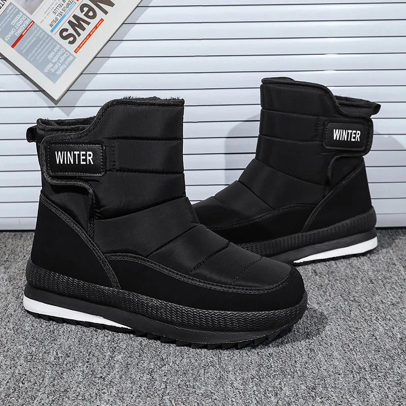 New Men's Winter Boots Warm Plush Snow Boots High Quality Waterproof High-Top Men's Ankle Boots Outdoor Men Hiking Boots Sneaker