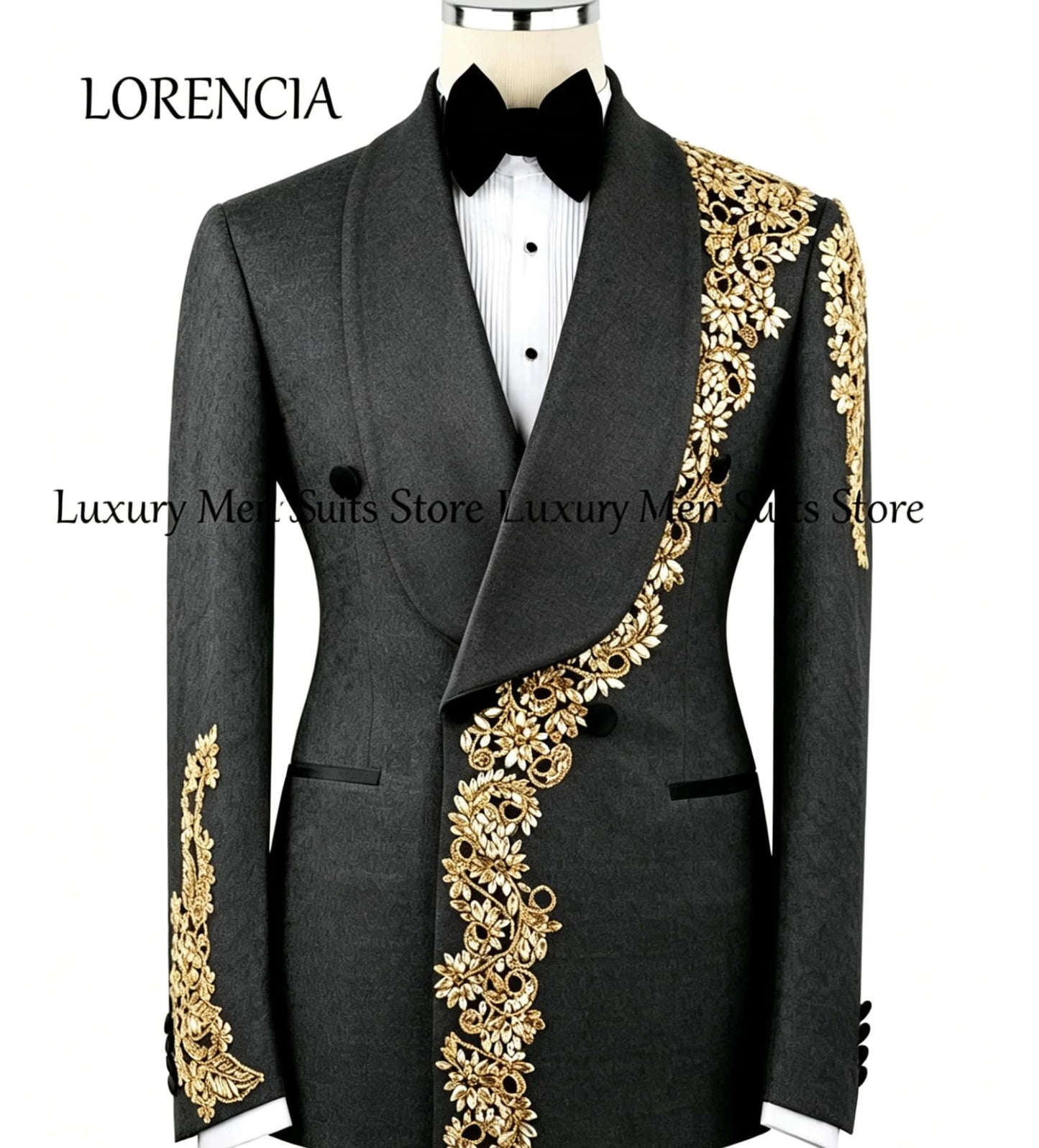 Exquisite Crystal Men's Suits 2 Pieces Rhinestone Groom Tuxedos Set Evening Party Outfits Customized Blazer Pants fatos de homem