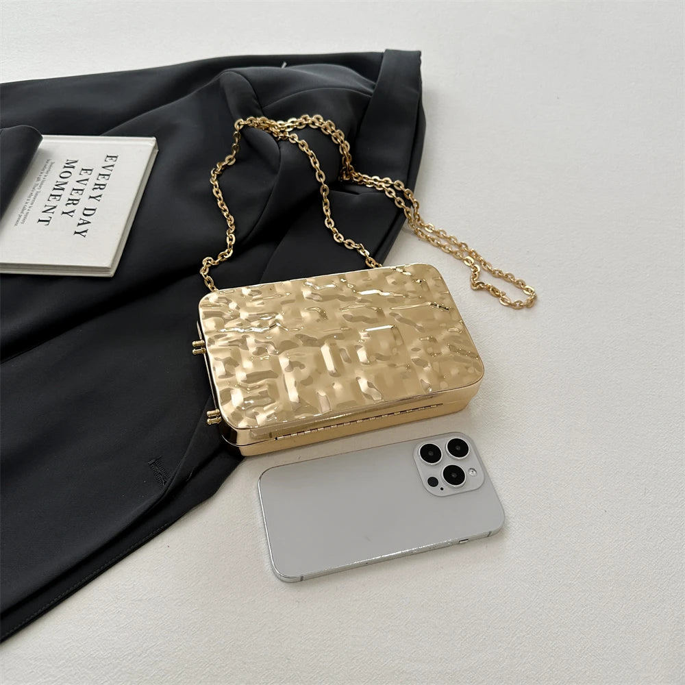 MOODS Luxury Golden Evening Bags For Women Wedding Dinner Party Chain Shoulder Cross Body Bag 2024 Designer Purses And Handbags