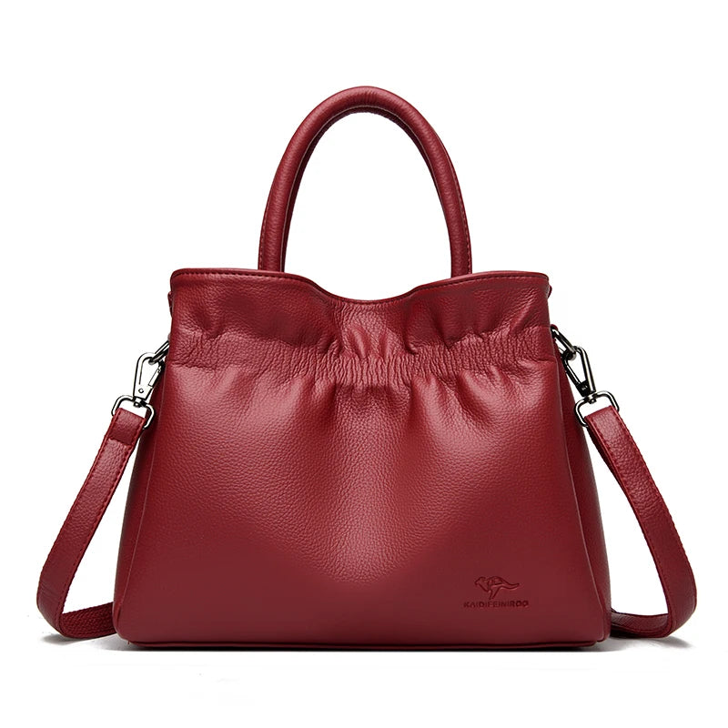 Luxury Soft Leather Shoulder Crossbody Bag for Women Mother 2025 Designer Handbags and Purse Female Small Casual Tote Sac A Main