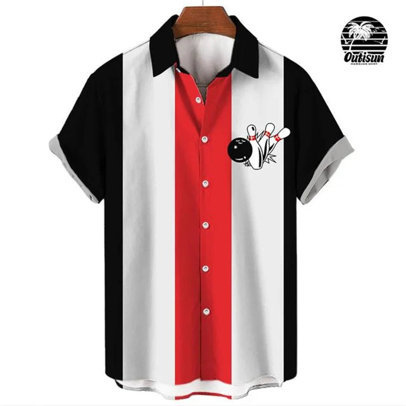 Men Stripe Elegant Blouse Color Printing Idols Clothes Robe Soccer Short Sleeve Casual Social Cufflinks Oversized Fashion Shirts