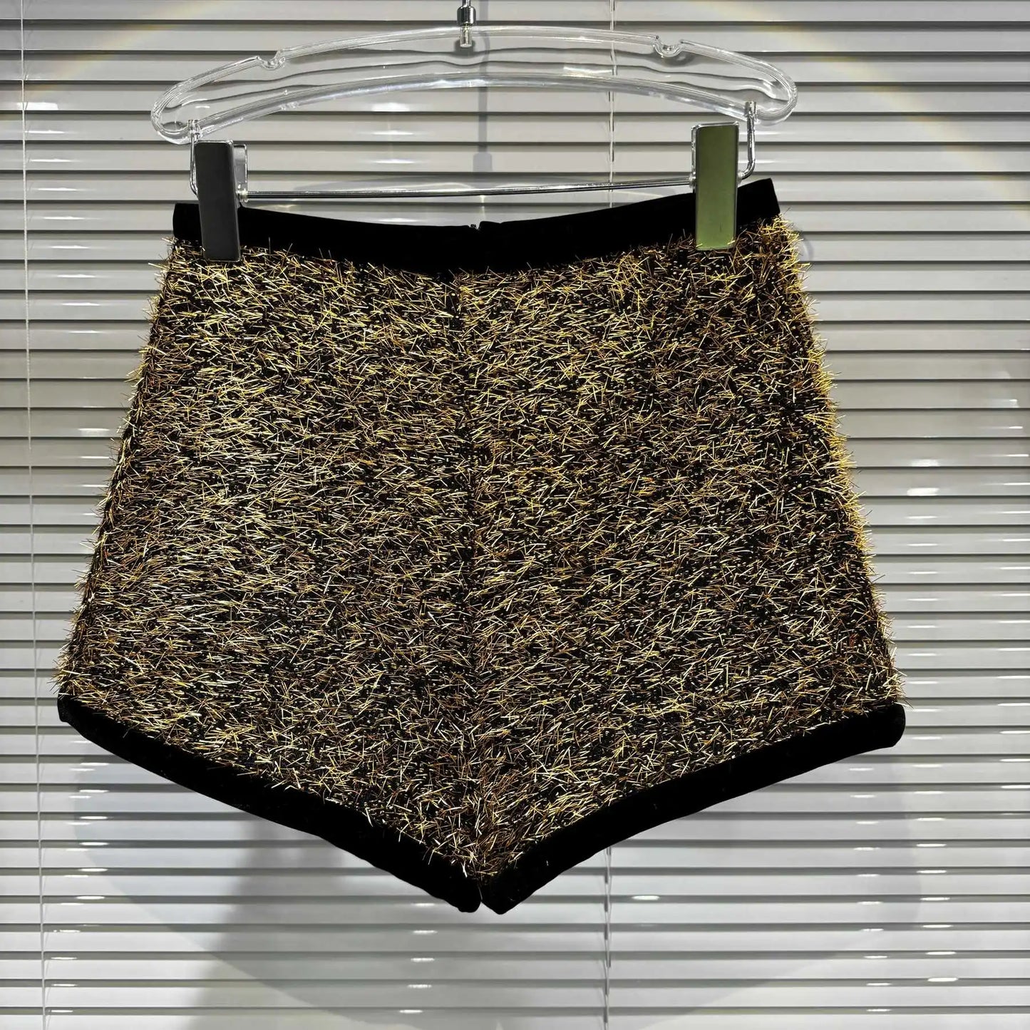 Trendy Women's Solid Color Bright Silk Woolen Shorts 2024 Autumn Fashion New Items High Waist Short Pants Female