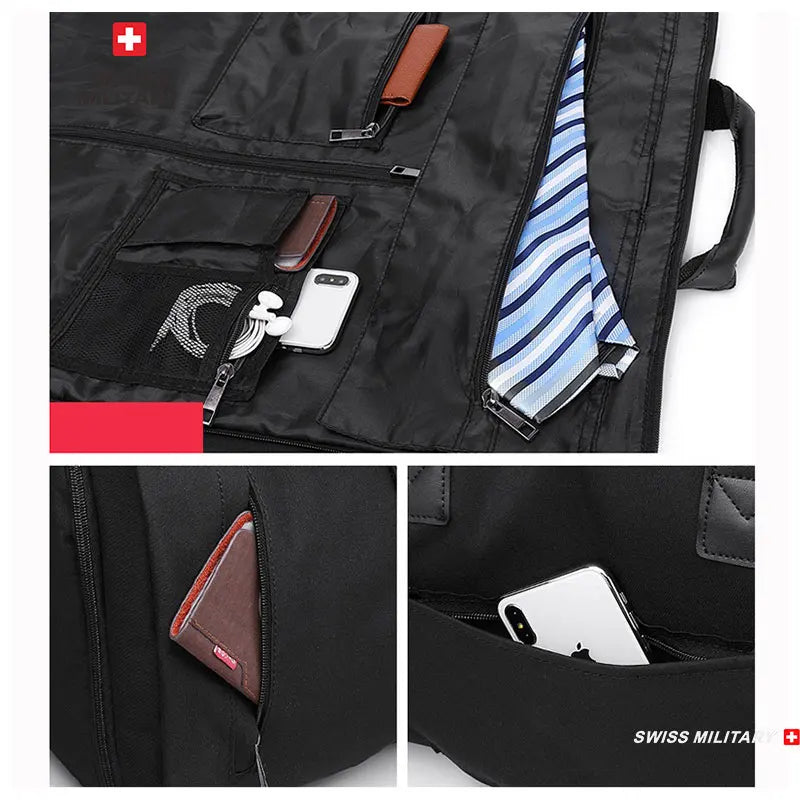 SWISS MILITARY New Men's Business Garment Bags Large Multifunctional Foldable Suit Bag with Shoes Bag Gym Bag Shoulder Bags