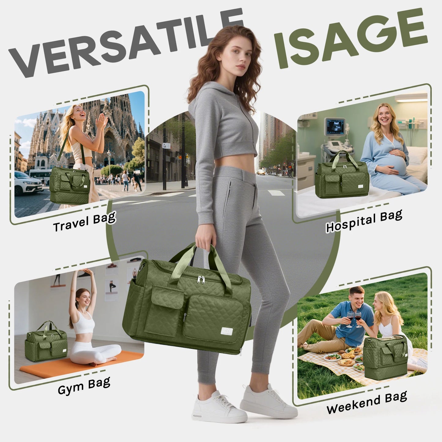 Joyway 20 inch Front-opening Luggage Suitcase with Expandable Multi-purpose Bag and Small Crossbody Bag