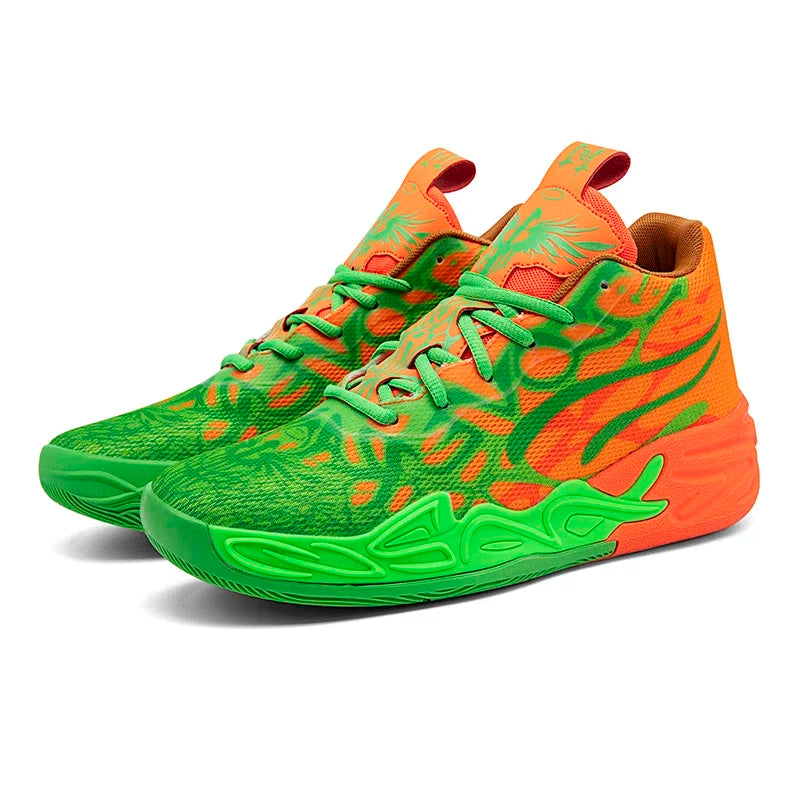 Mens Basketball Shoes Non-Slip Breathable Outdoor Sneakers Fashion Graffiti Sports Training Shoes for Running Walking