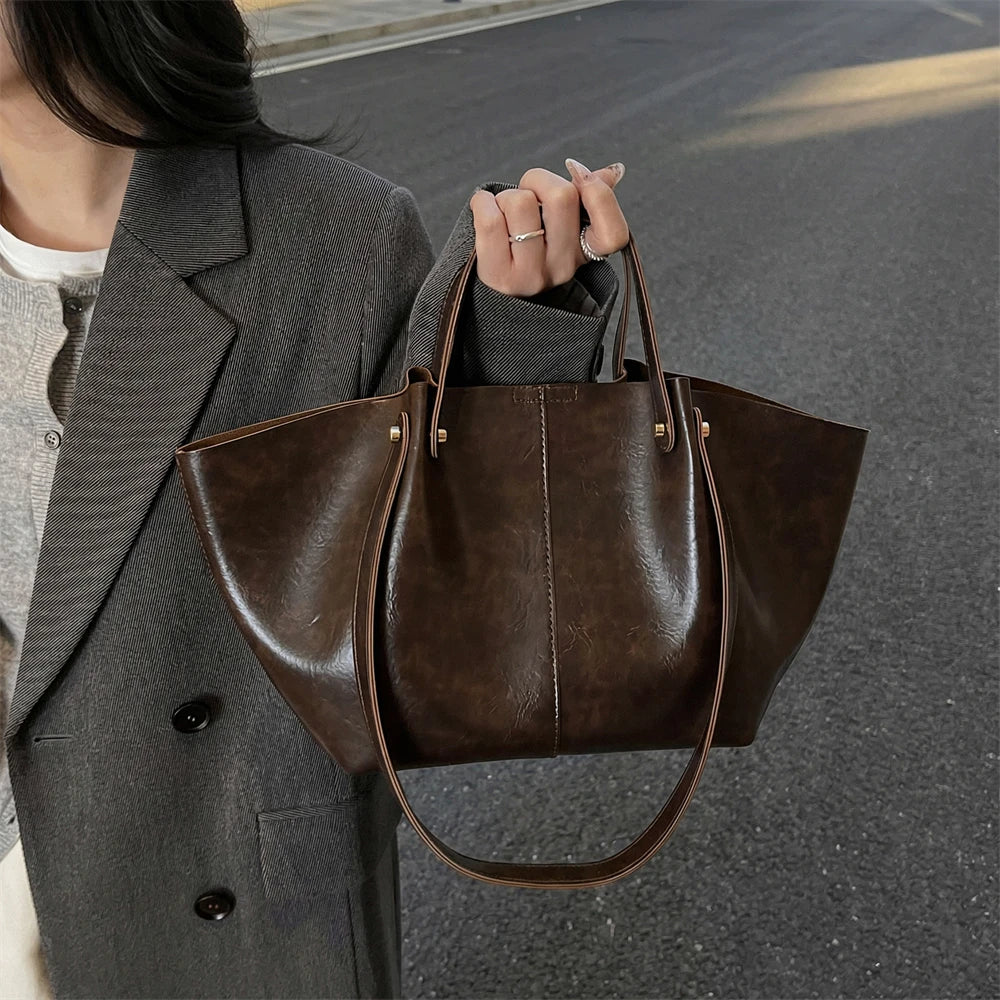 Transformable Shoulder Tote Bags For Women 2025 Latest Luxury Designer Handbags Soft PU Leather Large Capacity Shopper Tote Bag