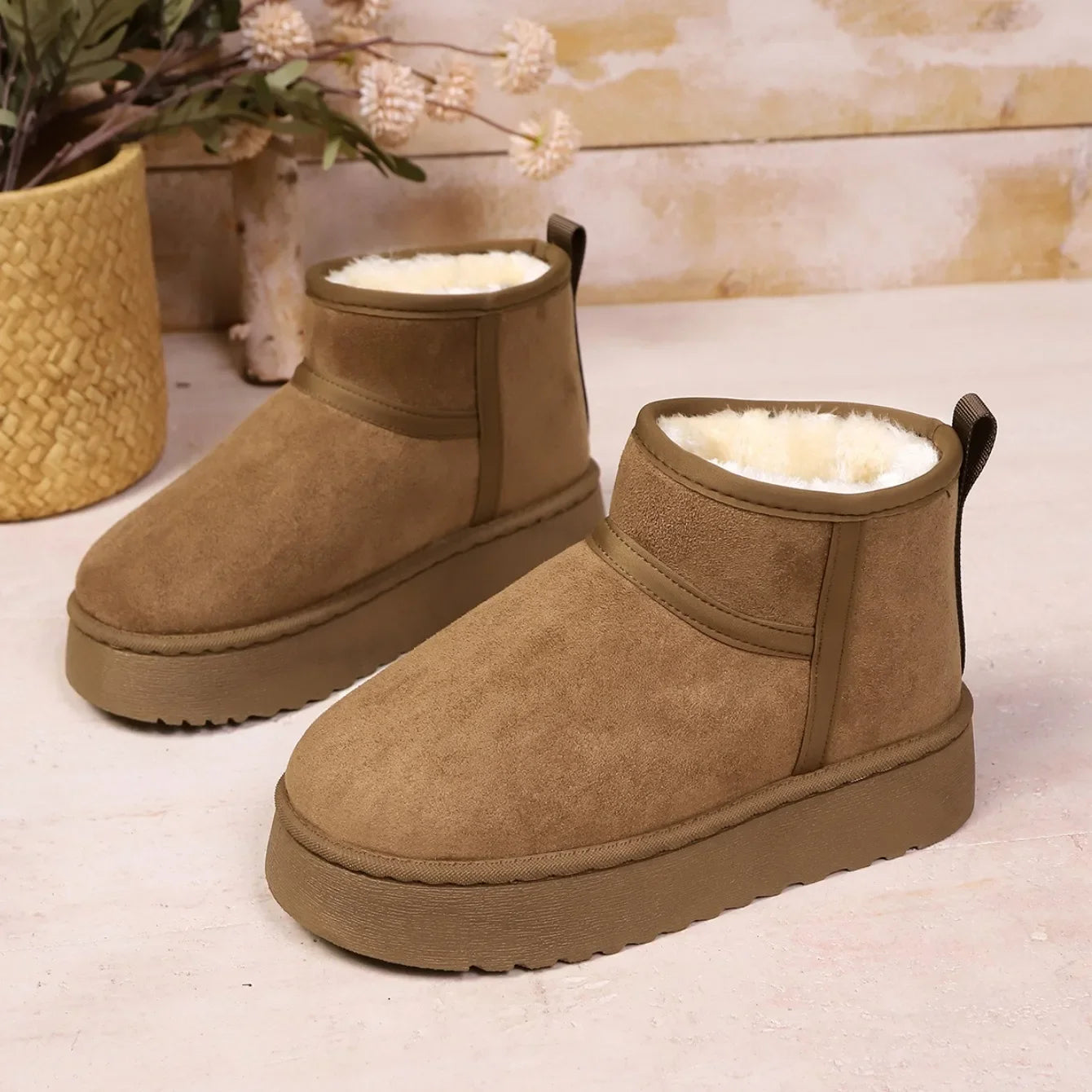 Real Sheepskin Wool Low-cut Warm Comfortable Shoes Women Fashion Short Shoes 2025 New Winter Warm Boots Fur Ladies Snow Boots